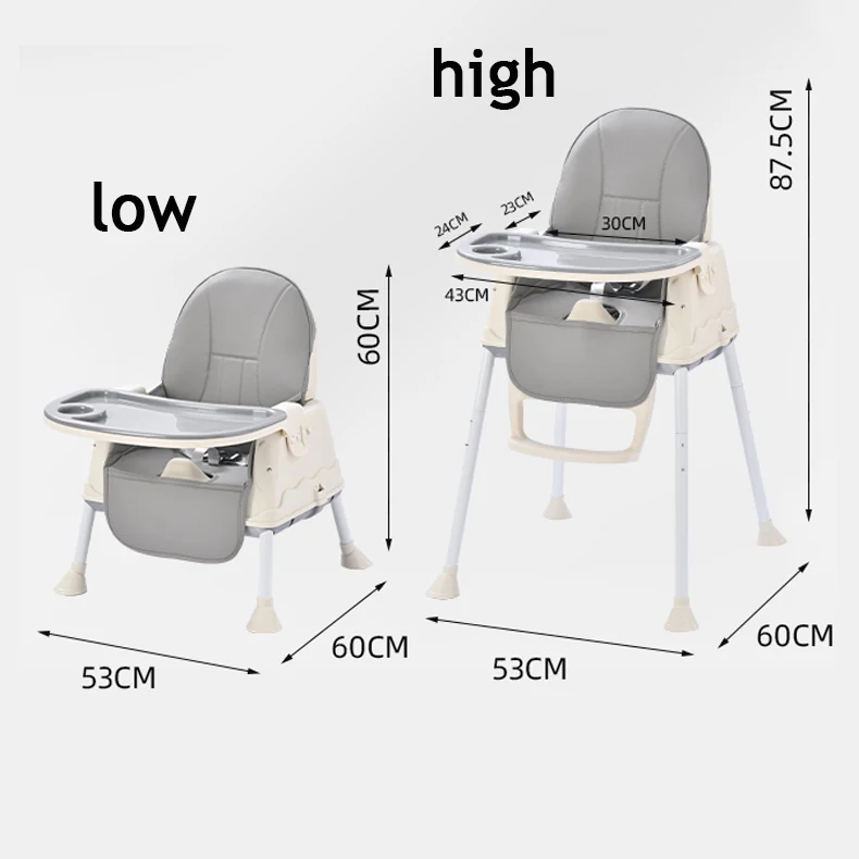 Baby High Feeding Chair Portable Kids Table Foldable Dining Chair Adjustable Height 4 in 1 children baby high chair