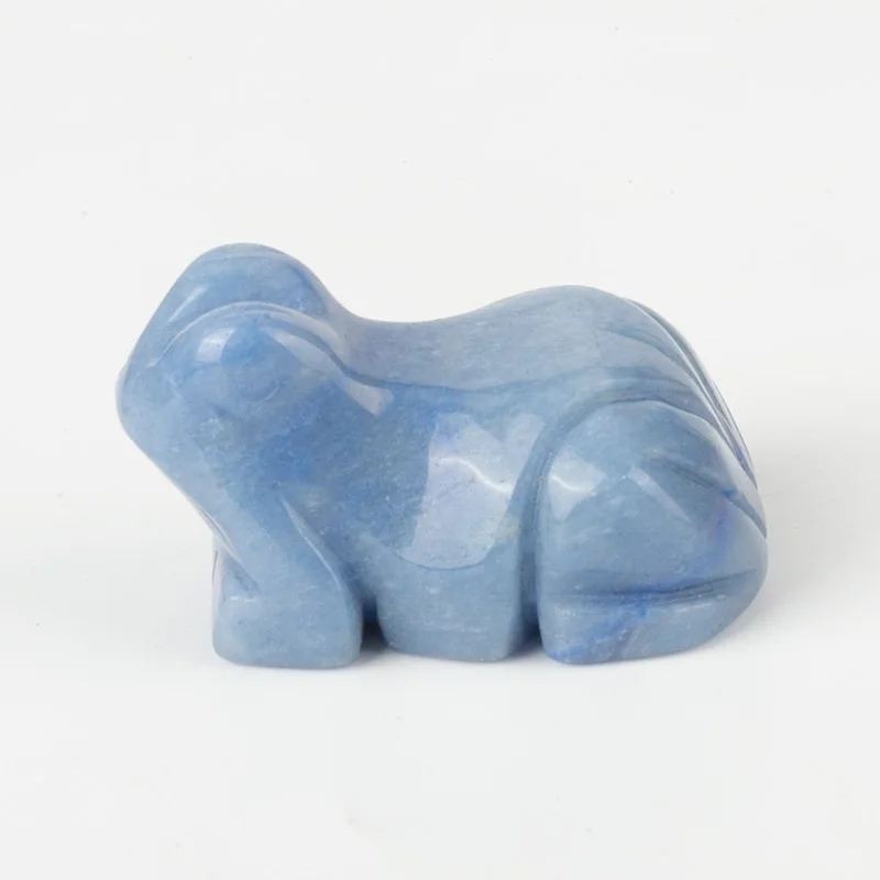 Natural crystal frog healing stone statue, 3.87cm handmade carved pocket animal room decoration gemstone