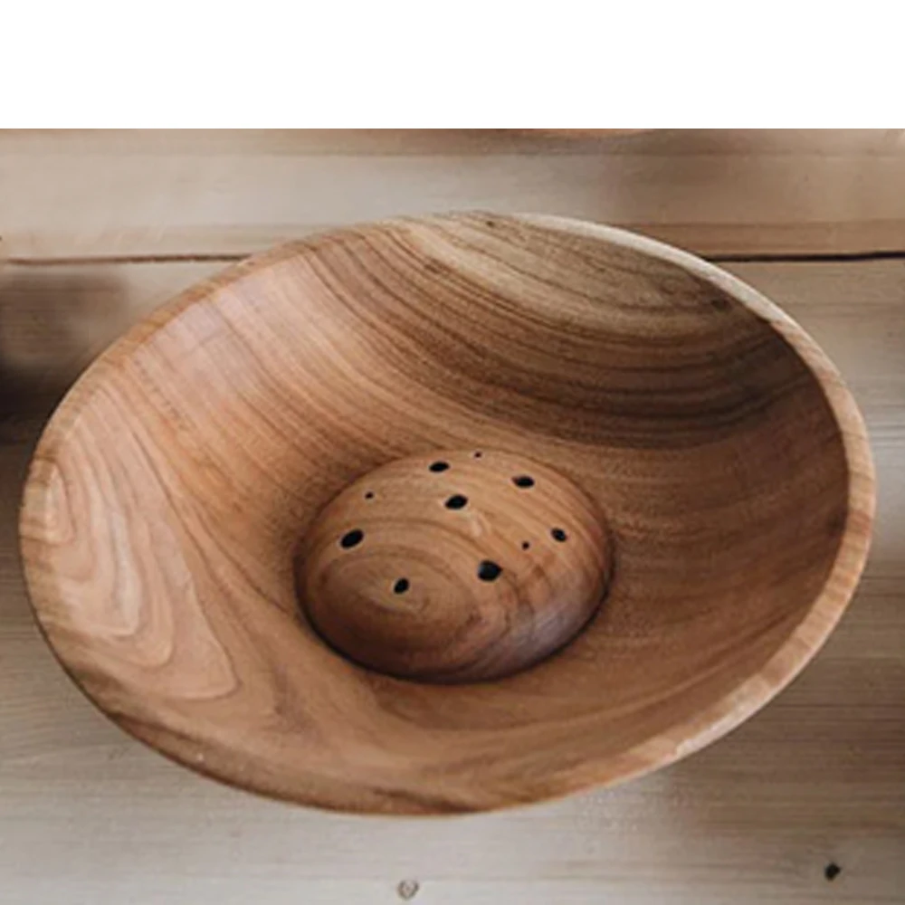 Wood Dried Flower Bowl Wooden Flower Frog Ikebana Bowl