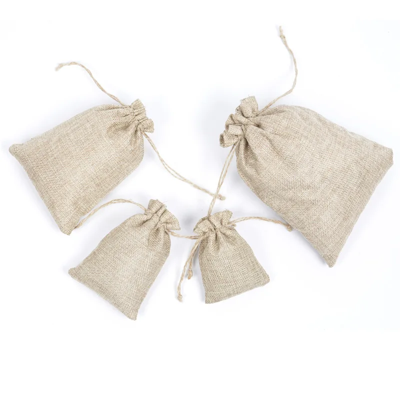 drawstring bag plain jute bag linen shopping bag