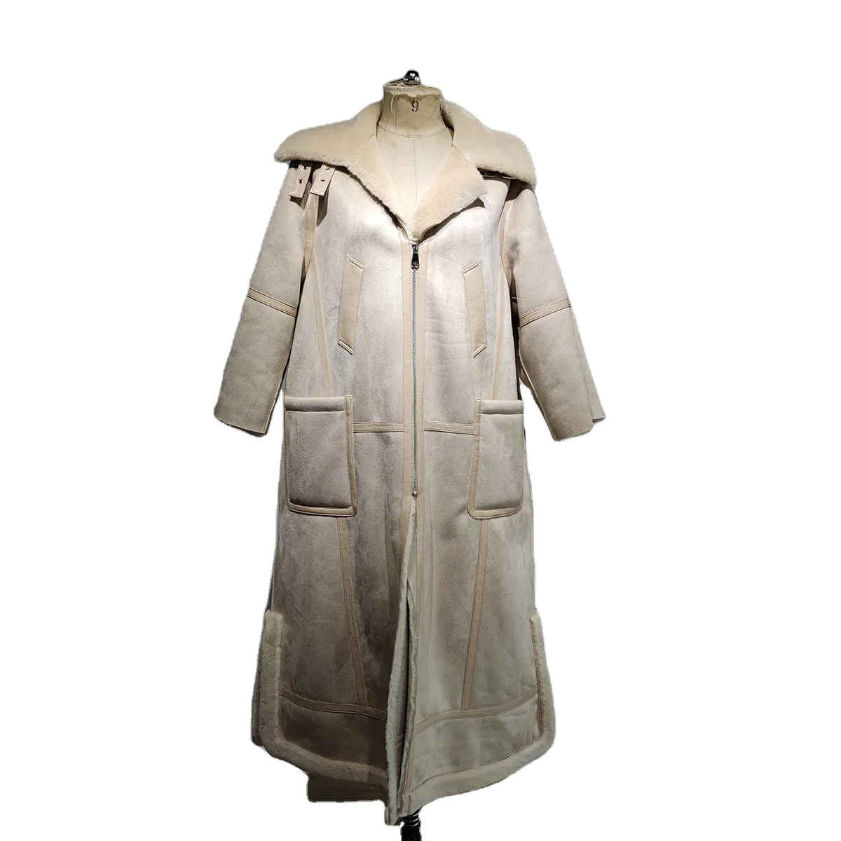 Winter and Autumn Plus Size High Quality Womens Long Style Faux Fur Leather Coats Mr & Mrs Furs