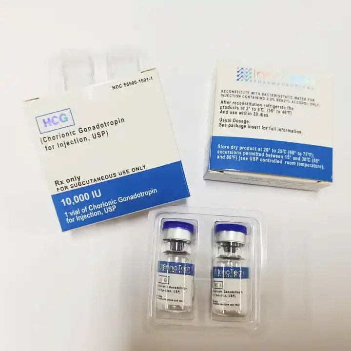 VERY safe packing printing paper boxes 2ml/ 3ml multiple dose sterile vial packaging peptide paper box empty for hcg 5000iu