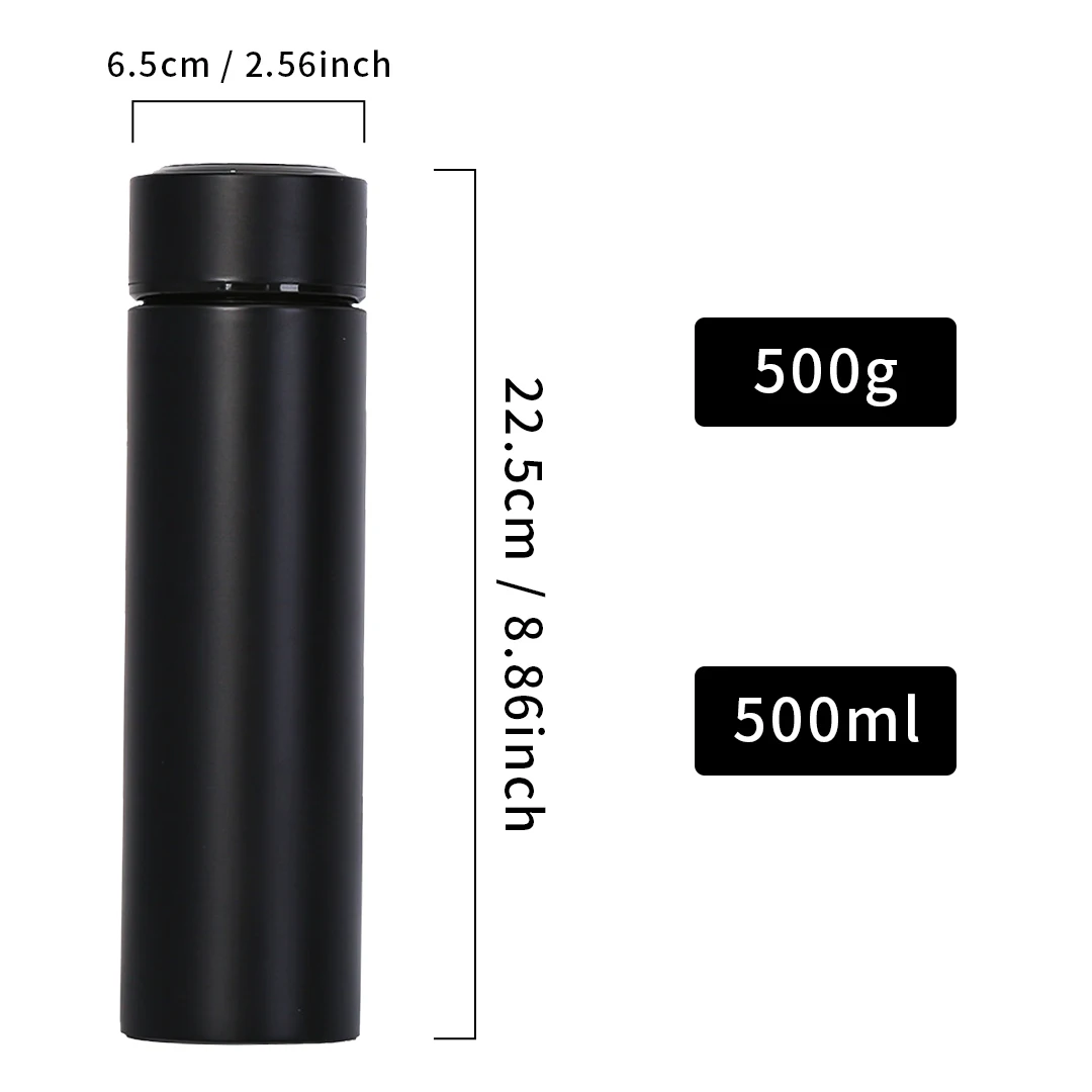 2024 Custom Logo 500ml Thermo Bottle Thermal Cup Vacuum Flasks Stainless Steel Gift Thermos Led Temperature Smart Water Bottle