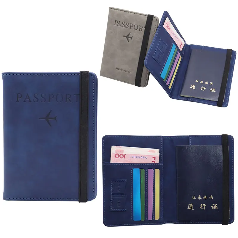Wholesale Custom Logo Travel PU Leather Passport Cover Waterproof RFID Certificate Bag for Travel