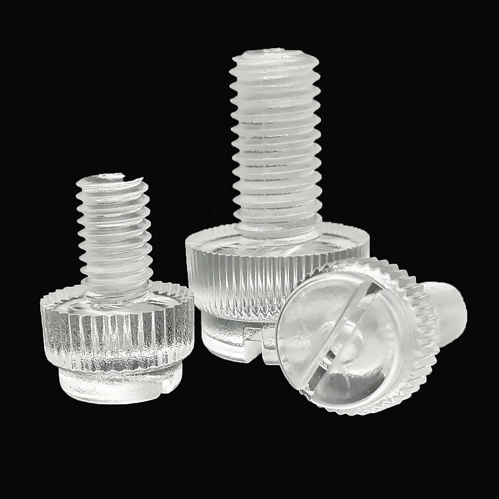M3 M4 M5 M6 M8 Adjust DIY Acrylic Clear Transparent Plastic Knurl Slotted Head Knurled Twist screw Hand Tighten Thumb Bolt Screw