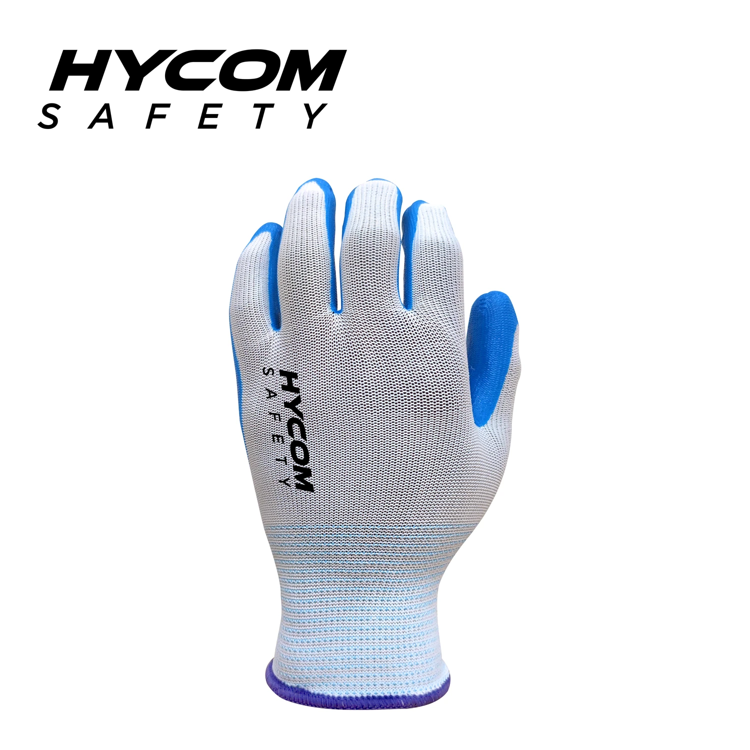Hycom P13NS best selling SMOOTH nitrile Coating white polyester Safety Working Glove