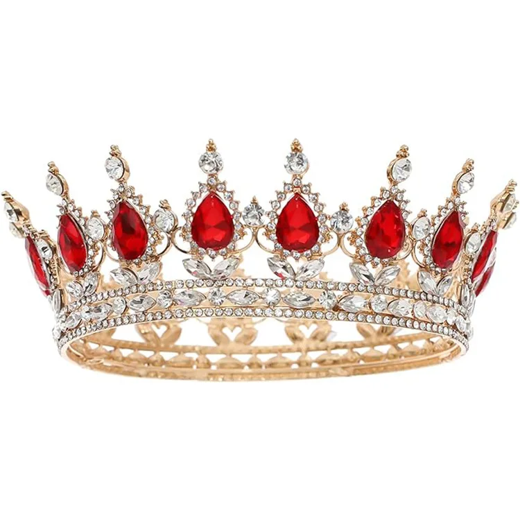 Wholesale Luxury Fashionable High Level Elegant Electroplating Baroque Tiara Wedding Bridal Crown Birthday Hair Decorations