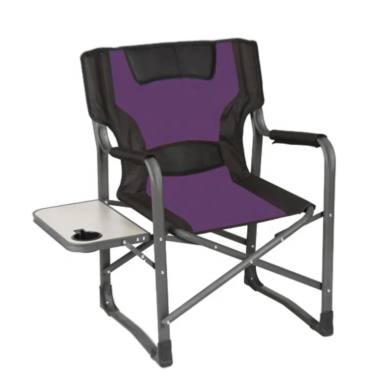 Outdoor Holding 400 Pounds Weight Strong Foldable Foam Padded Director Chair with Side Table