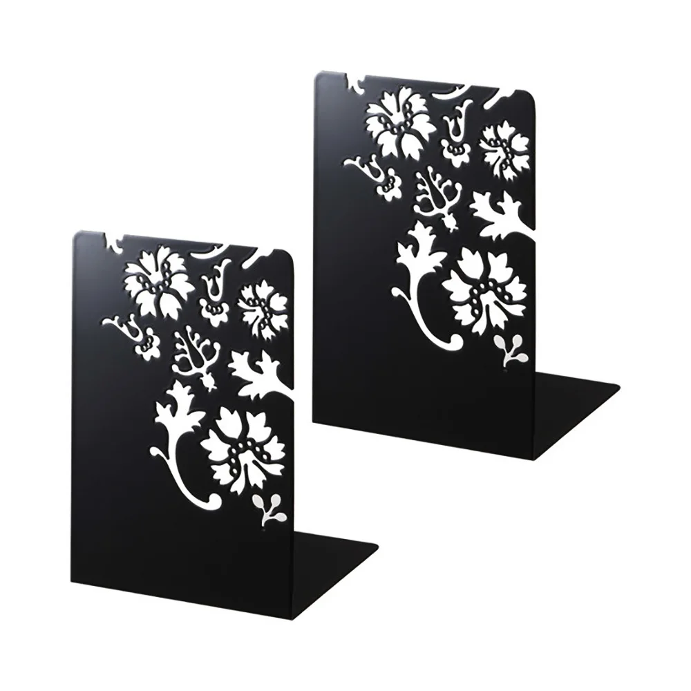 Custom Office Home Abstract Art Design Book Stopper Supports Bending Metal Book Holder