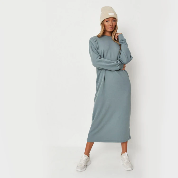 Long Sleeve Oversized Hoodie Dress Women Autumn and Winter Dress Wholesale Plus Size Casual hoodies