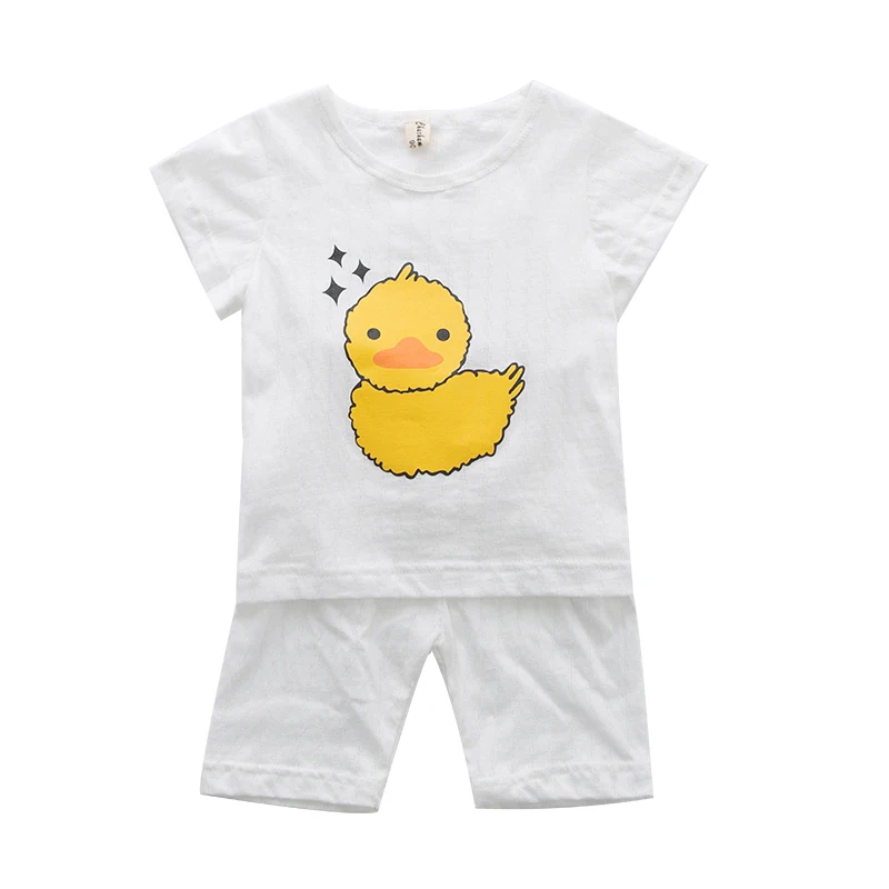 
summer 2020 kids Plain white T-shirt set cartoon animal short suits 