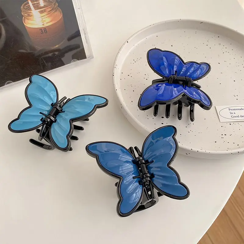 2022 New ins multi colour Grab Clip resin Hairpin Hairgrips butterfly hair claw Clip