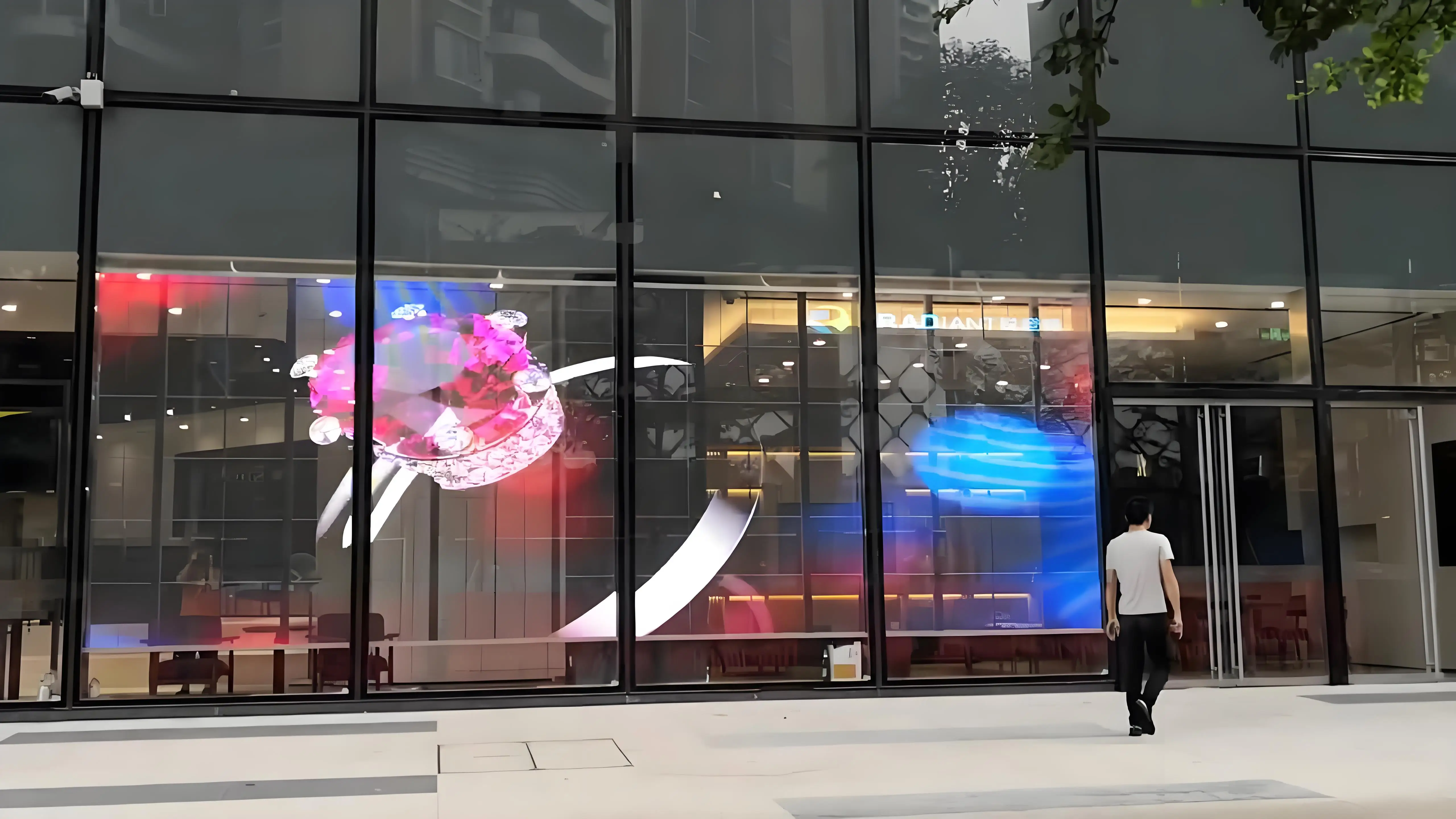 Indoor and Outdoor Transparent LED Film Display Screen Glass Board with SDK Function for Education Shopping Mall Wayfinding