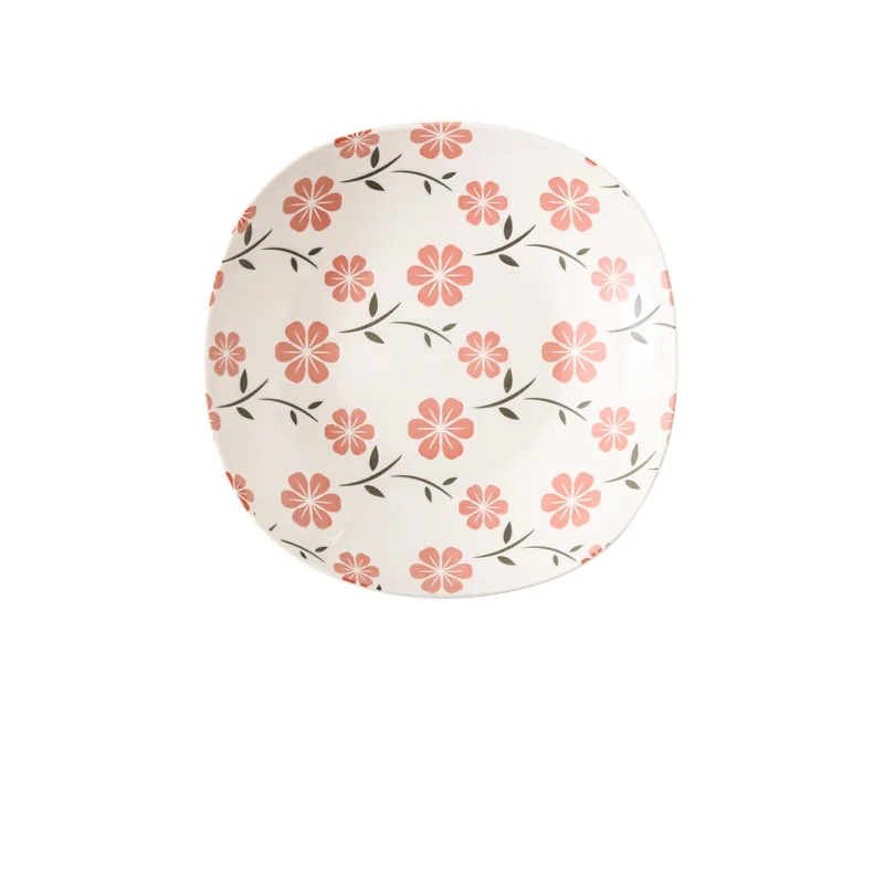 Фарфоровая посуда с плавающим принтом в японском стиле, оптовая продажа, Высококачественная круглая глубокая керамическая сервировочная посуда звездного неба