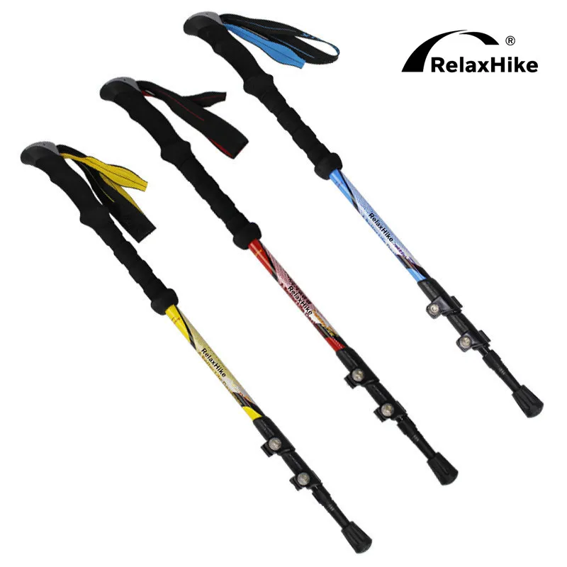 New Design Adjustable 100% Carbon Fiber telescoping Trekking Hiking Poles Walking Stick