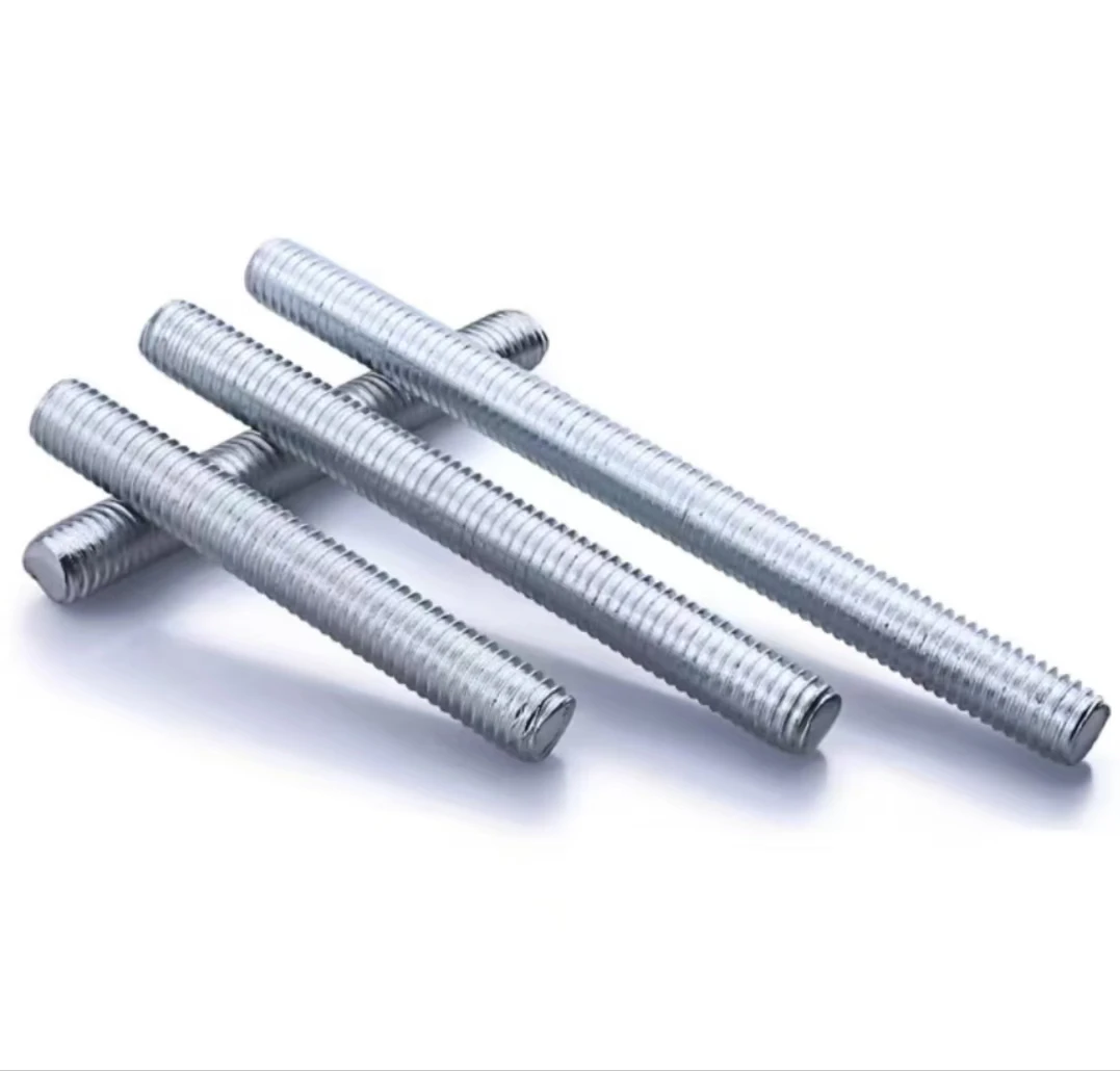 M10 Steel Hex Head Zinc Plated ISO/DIN Standard Carbon Steel Industrial Use Available 25mm/50mm/150mm Lengths Full Thread Stud