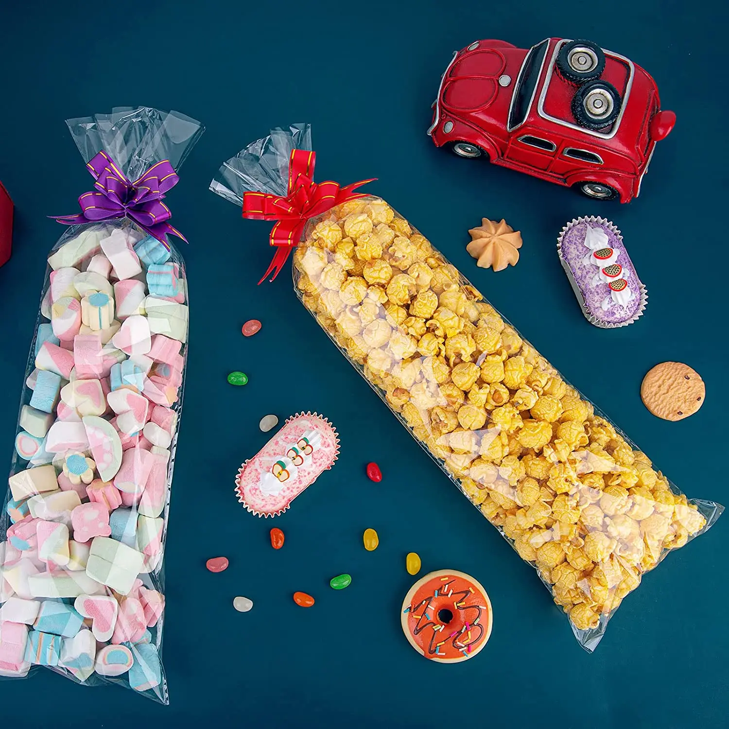 China Factory Wholesale Transparent Triangle Cellophane Bags Popcorn Sweet Cone Bags