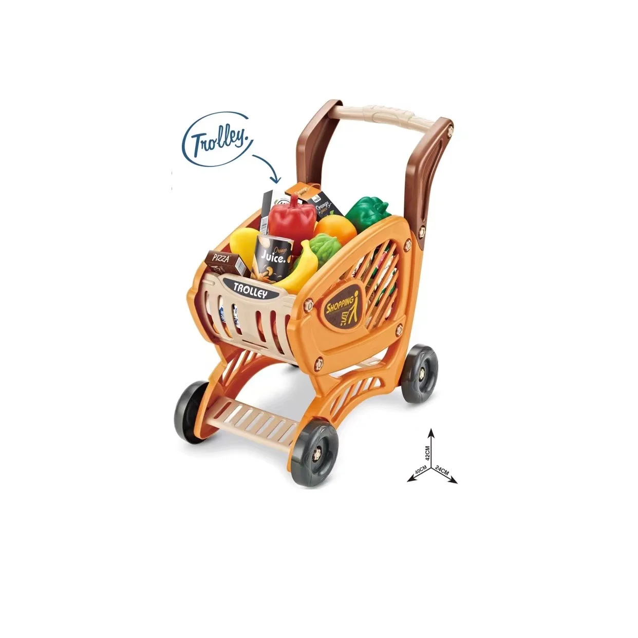 Kids Supermarket shopping trolley toy pretend play toys mini plastic home shopping cart set