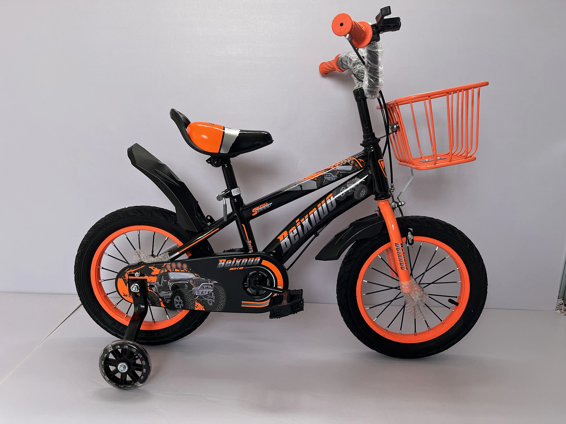 16inch steel frame kids bike with pu training flash wheels for 4-12 years old child wholesale children bicycle
