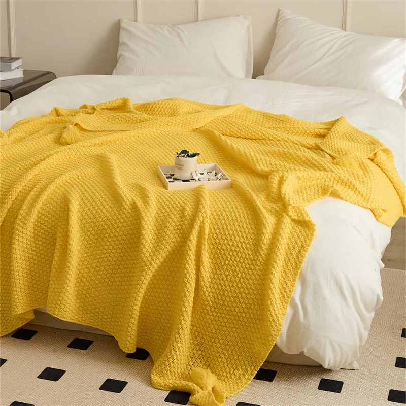 Adult Comfort Knitted Blanket in Multiple Colors and Sizes 100% Acrylic Suitable For Sofas And Other Items jy