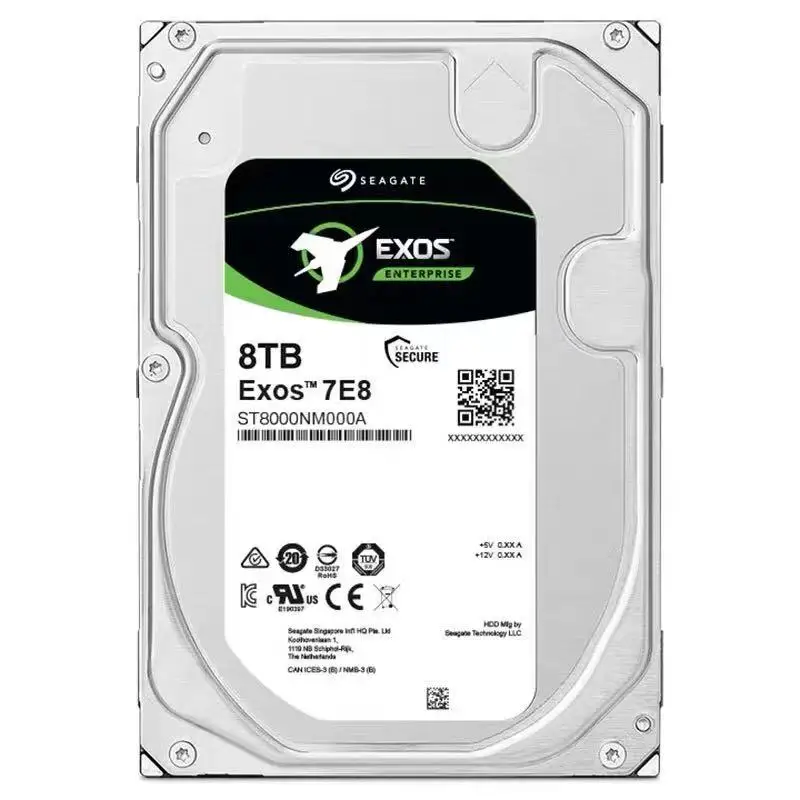 Оригинальный Новый Герметичный жесткий диск Seagate 8 ТБ Exos 7E8 7200 об/мин 3,5 дюйма Sata Enterprise HDD 256 Мб кэш-памяти, жесткий диск