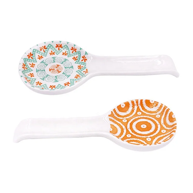 Ceramic Decorative Tableware Various Patterns Grape Design Embossed Spoon Rest Spoon Rests & Pot Clips