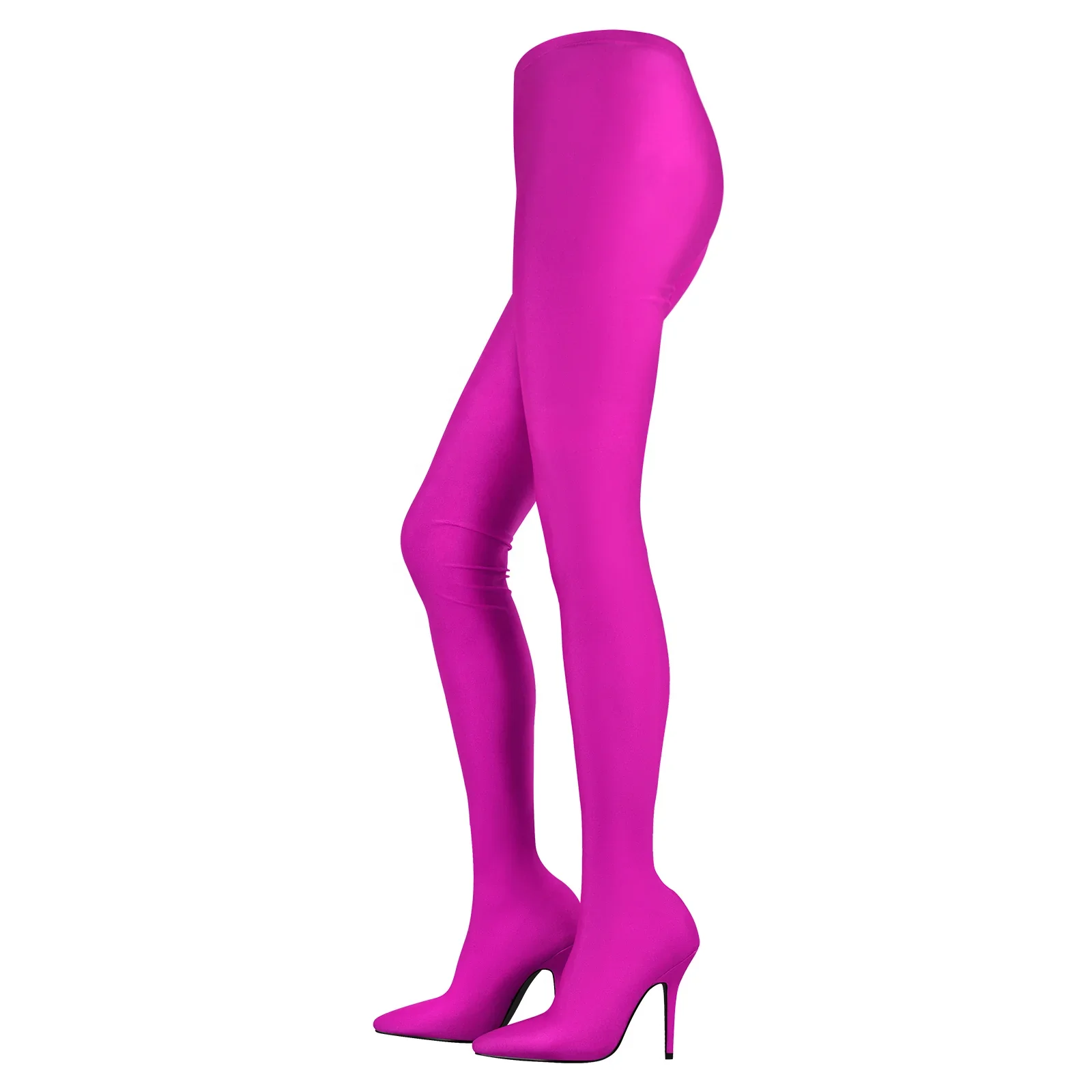 Elastic Slim Pantyhose womens boots high heels pointy toe stilettos shoes wholesaler price in factory