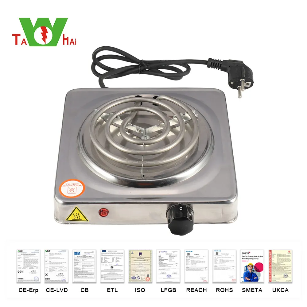 High quality durable stainless steel electric stove single hot plate burner 1000W electric stove