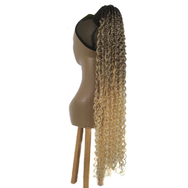 Novelties Cheveux Wrap Around Velcro Futura Black Women Instant Yaki Clip Wig Pony Tails Extensions Synthetic Hair Ponytails