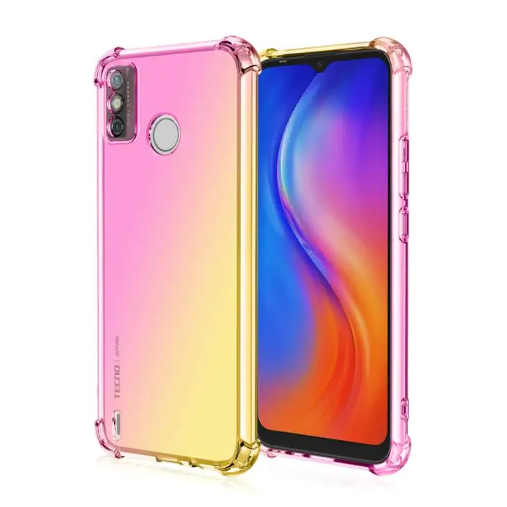 Rainbow Gradients Colorful Soft TPU Shockproof Mobile Phone Case For Tecno Camon 15 Air 12 16 17 18 Pova 2 KD6 CC6 Back Cover