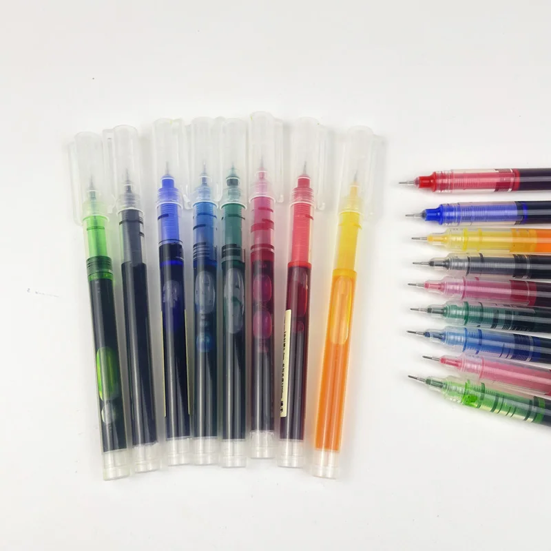 Black Blue Red Orange Green Purple Roller Gel Pen Wholesale Custom Cheap Roller Pen 0.5 mm