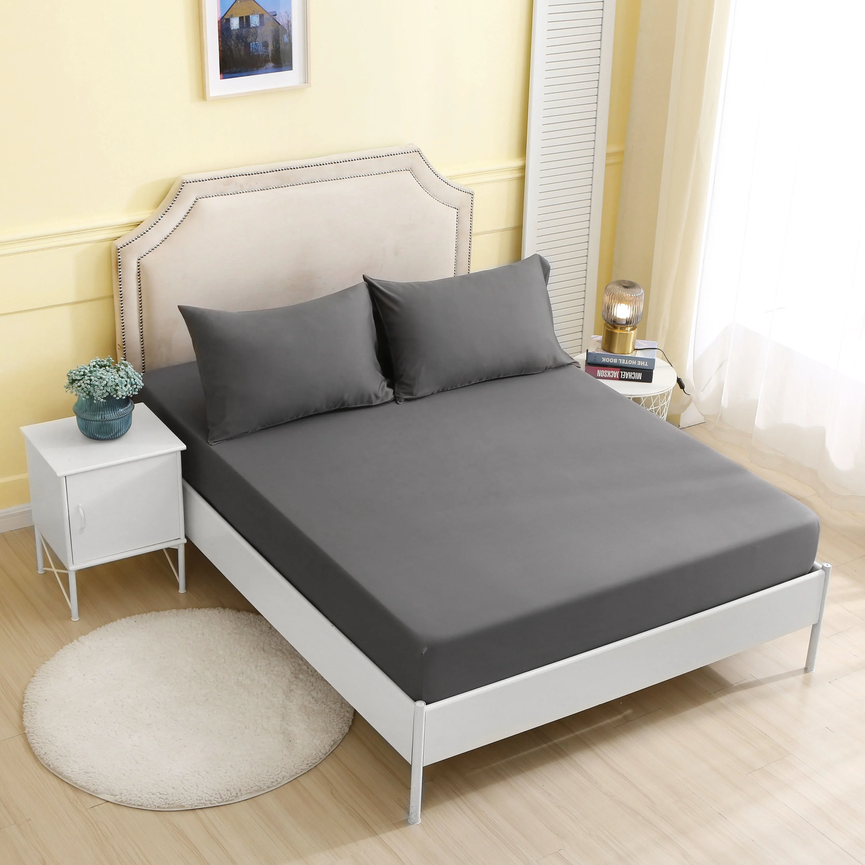 Cooling Bamboo 173*118 Bedding Set OEKO Tex Standard 100 Certificate Bamboo Sheet Set For Summer