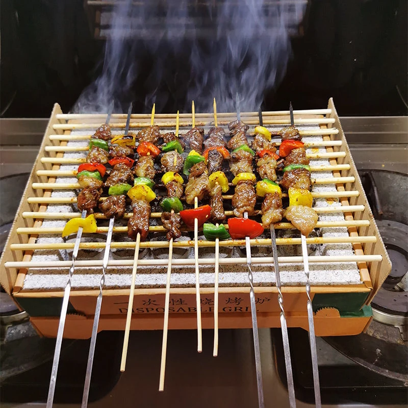 Wholesale Portable Small Outdoor Camping Instant Bbq Grill Disposables Skewer Barbecue Grill Disposable Grill