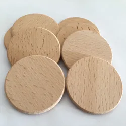 Round wooden cutout circles unfinished wood token beech wooden disc