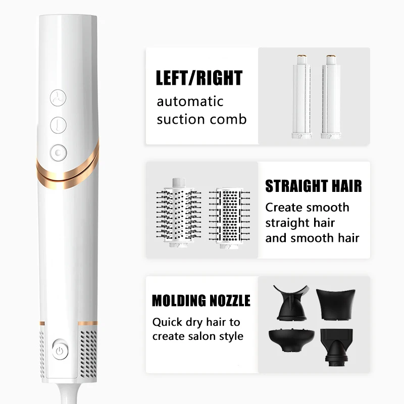 Factory  Brushless Ntc Induction Negative Ions Automatic Hair Curl Straightener One Step Hot Air Styler Professional Hair Dryer