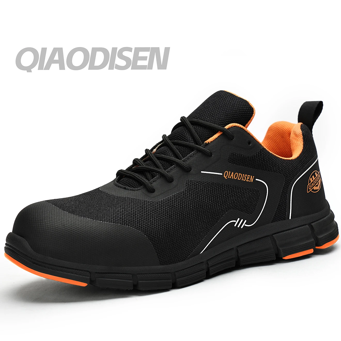 Qiaodisen Brand Anti Puncture Lightweight Breathable Mesh Slip Proof S1P Light  Industry Safety Shoes For Men