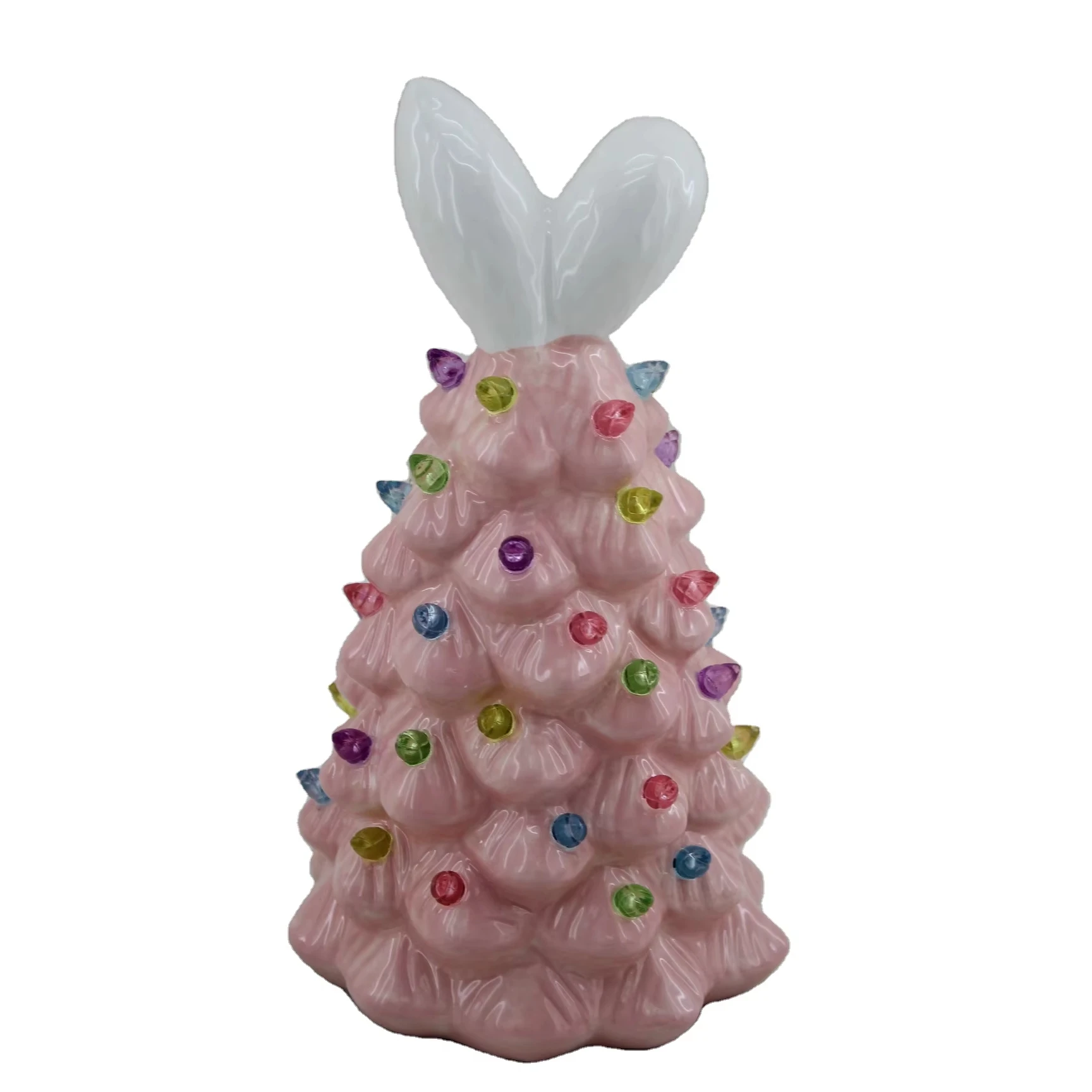 Фабрика MakeWell керамические креативные пасхальные огни розовый кролик домашняя статуя керамический заяц дерево ночник
