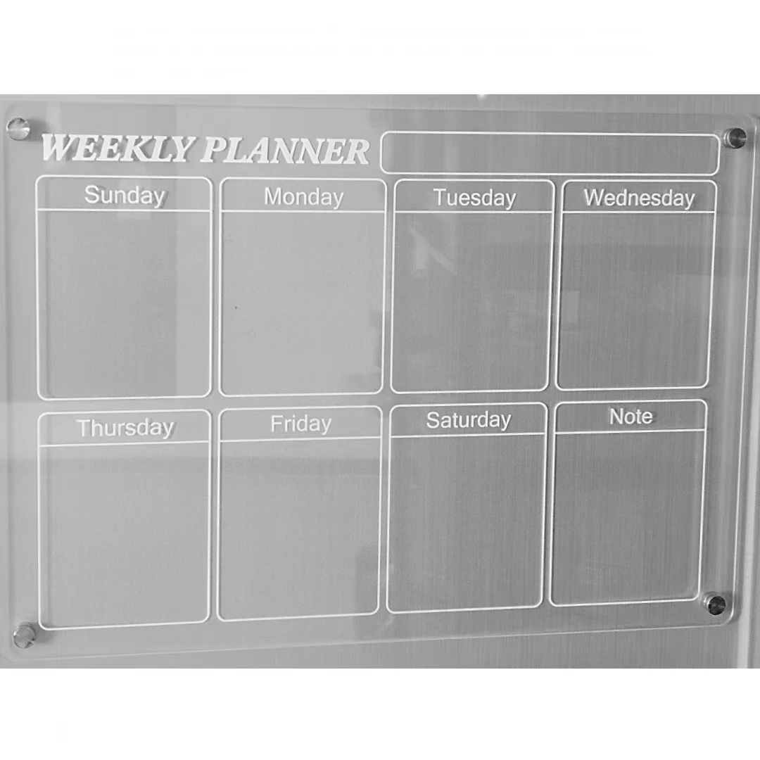 Highest quality acrylic calendar board monthly weekly daily plan Dry erase magnetic whiteboard with accessories
