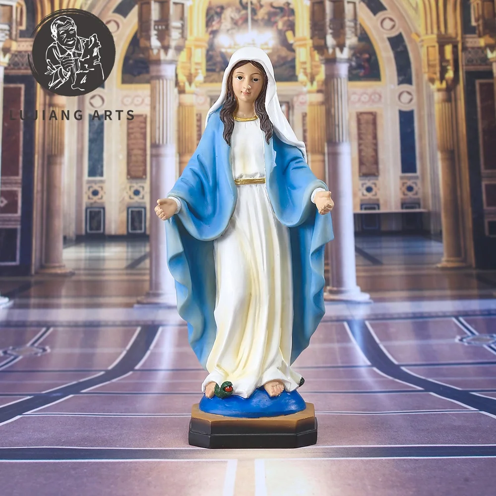 8inch Catholic Our Lady Of Grace Statue Resin Sculpture Decoration Our Lady Of Grace on Base Figurine Religious Gift