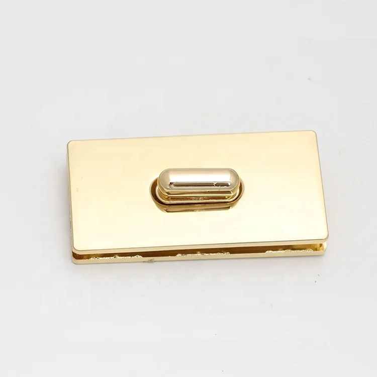 High Quality Bag Hardware Gold Nickel Metal Turn lock Automatic Twist Lock luggage zipper lock