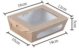 Spot wholesale disposable cowhide fast food fruit salad open window lunch takeaway packaging box