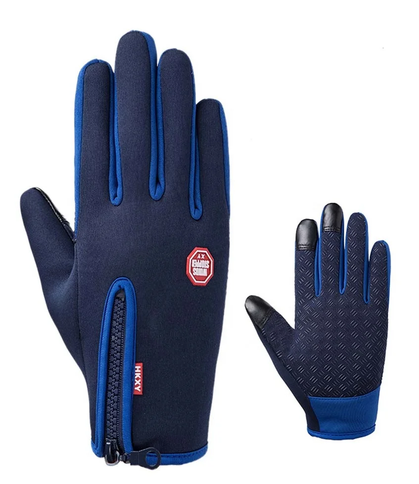 Wholesale Waterproof Gray neoprene fabric with touchscreen fingers outdoor sport diving protective glove