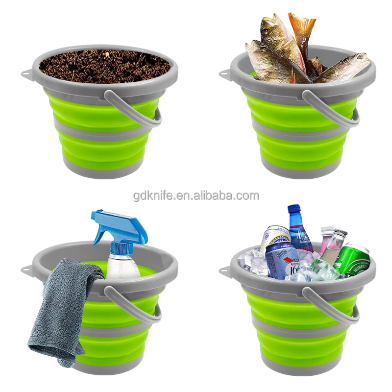 Collapsible Bucket new Foldable Silicone Bucket Convenient Folding Bucket For Outdoor Fishing Beach Home Cleaning