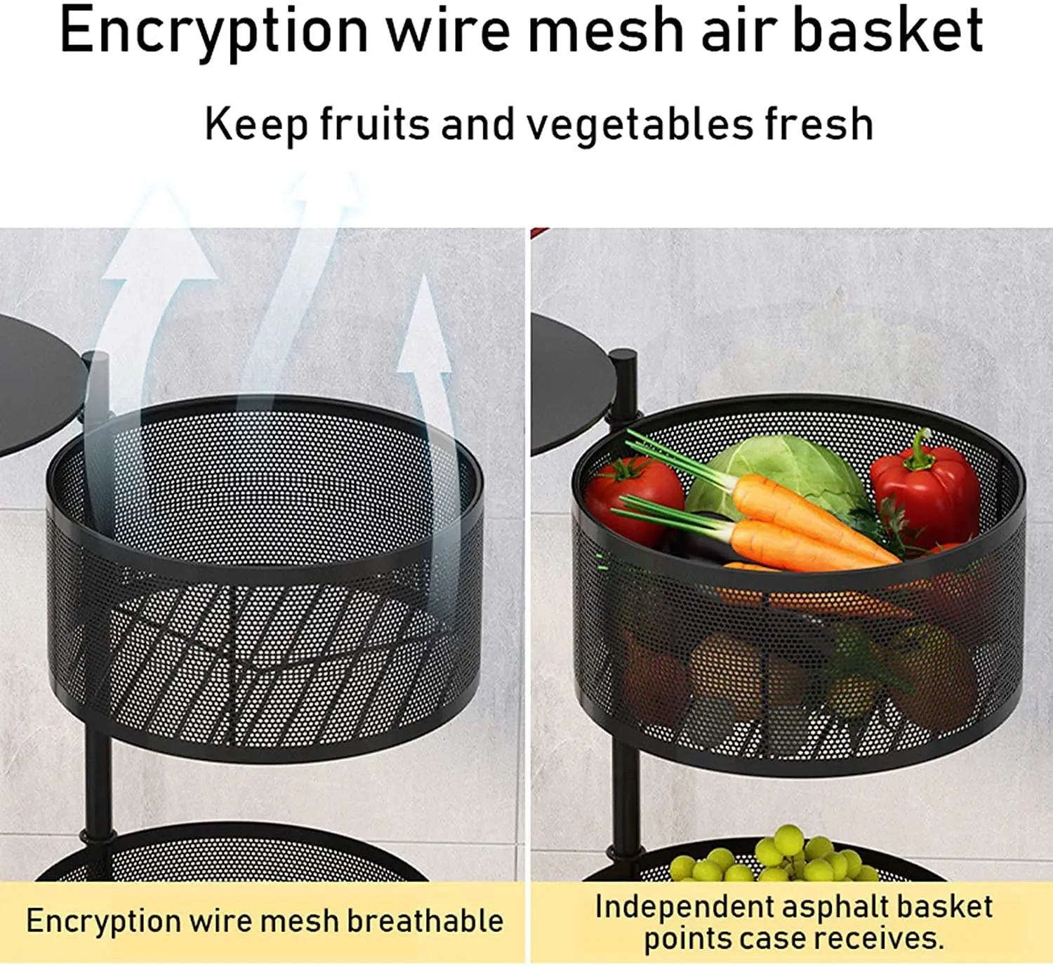 Folding Kitchen Organizer Mesh Storage Fruit And Vegetable Rack Storage Roll Cart Foldable Bench Press With Racks