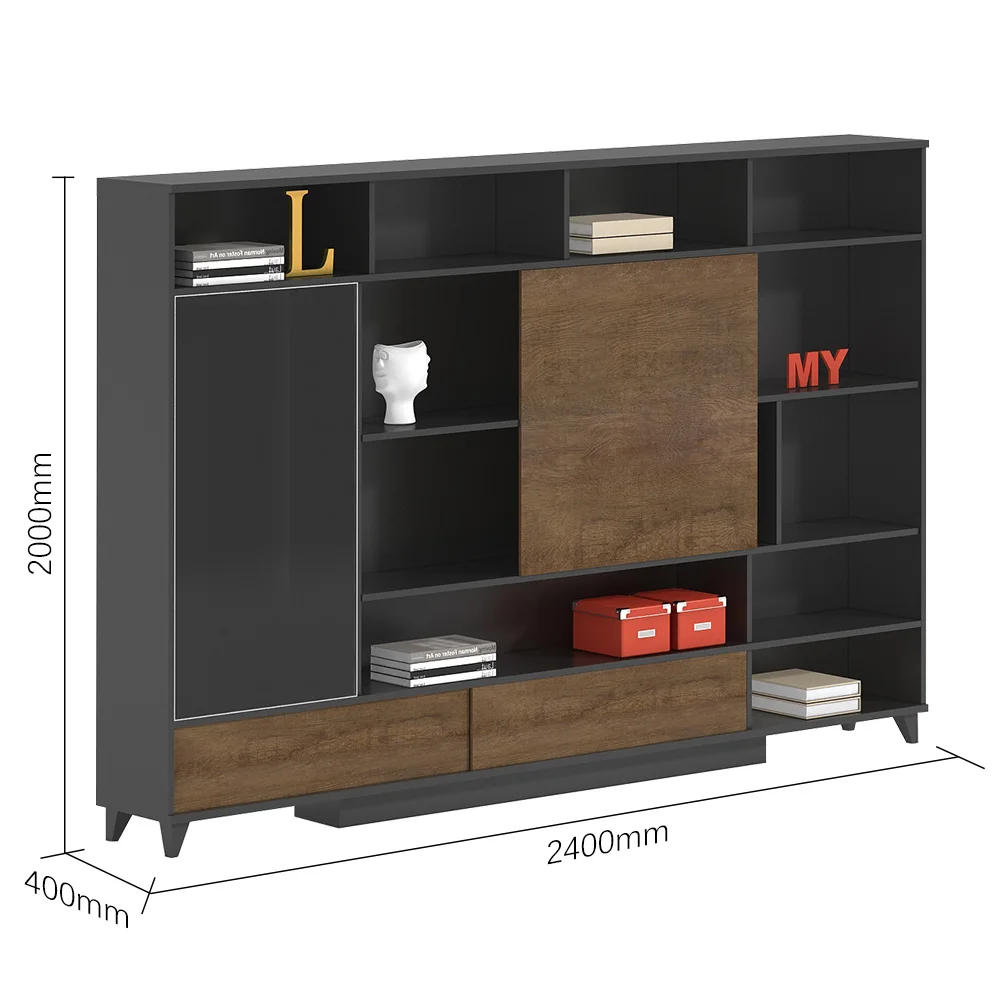 Большой шкаф для хранения 5 полок Угловой книжный офисная мебель деревянное офисное оборудование