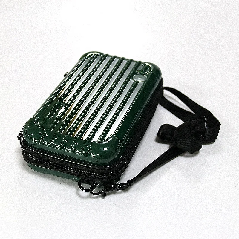 Compact waterproof Blackish green 3D stripes pattern eva case Portable camera shoulder bag for camera photo accessories