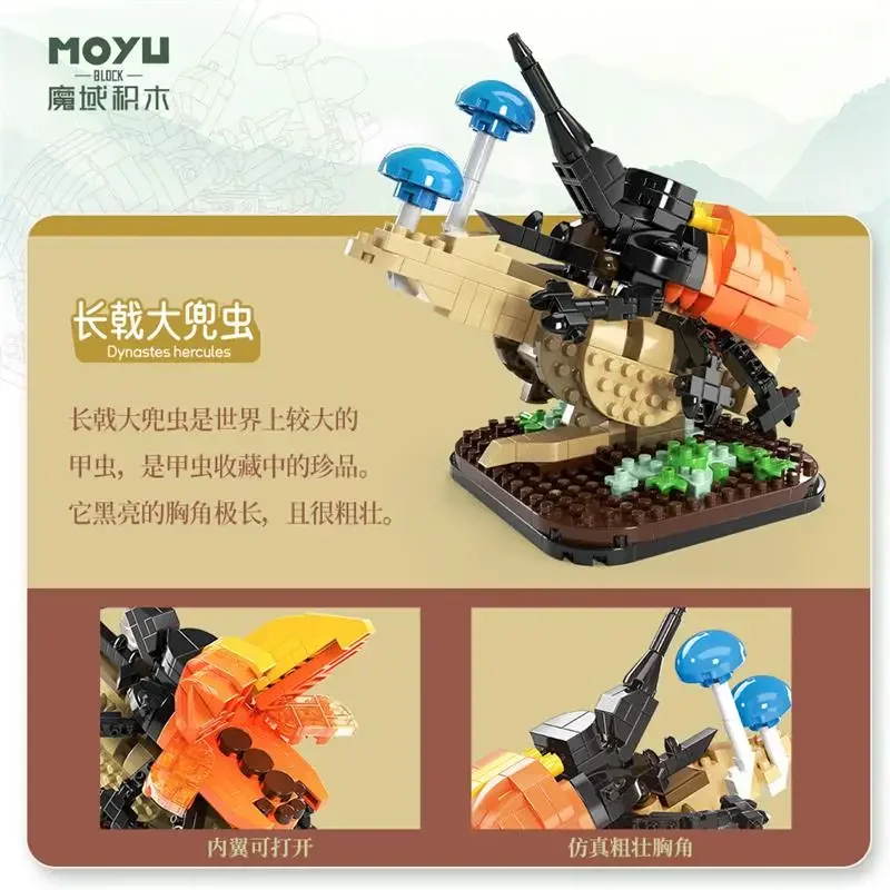 Assembly Mini Blocks Animal Mantis Insect Bricks Butterfly Beetle Kids Educational Toys Gifts Girls Christmas Present Pet Shop