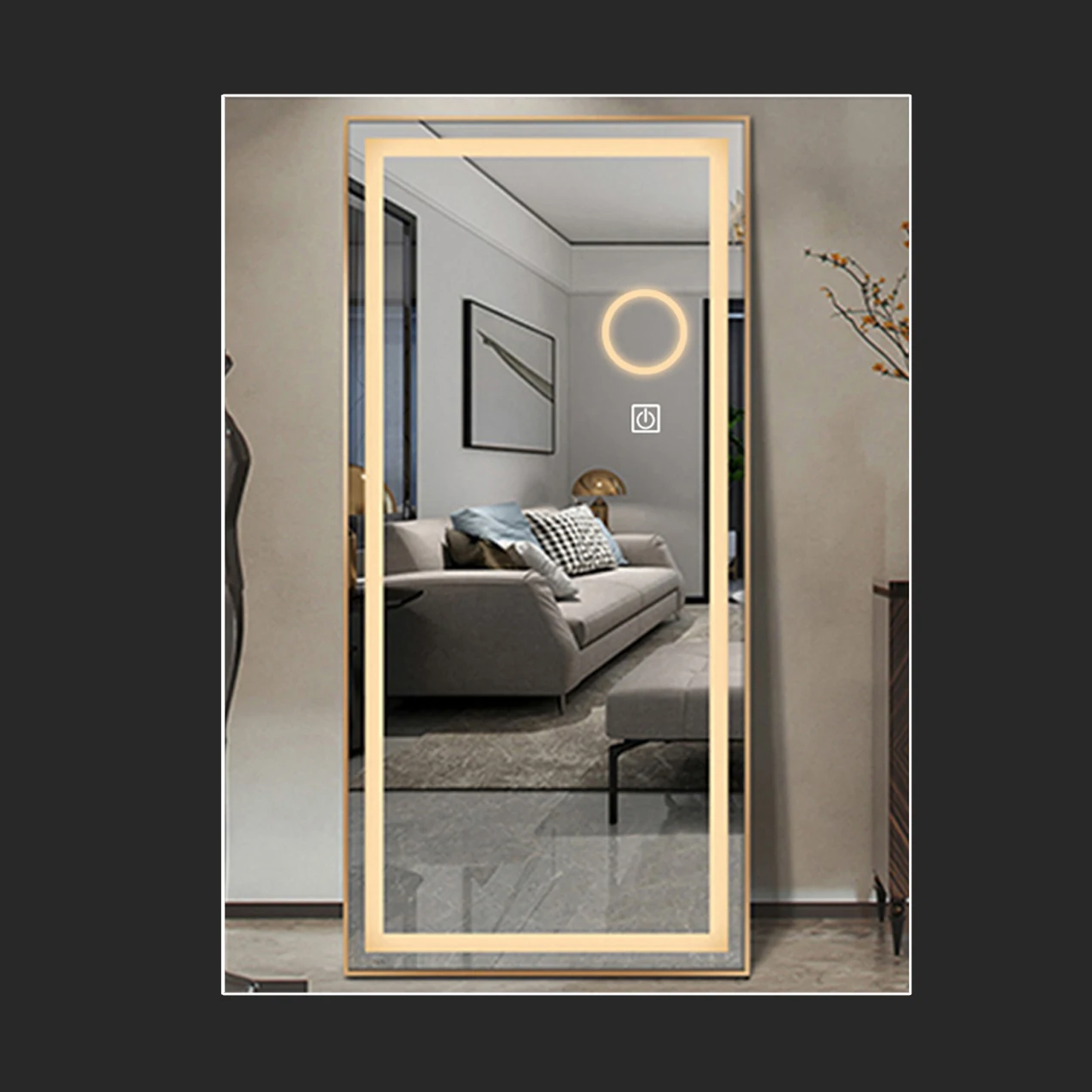 YUSON YS57148 Smart lighting full body floor LENGTH wall mirror touch big wall LED dressing room mirror SMART LED lighted
