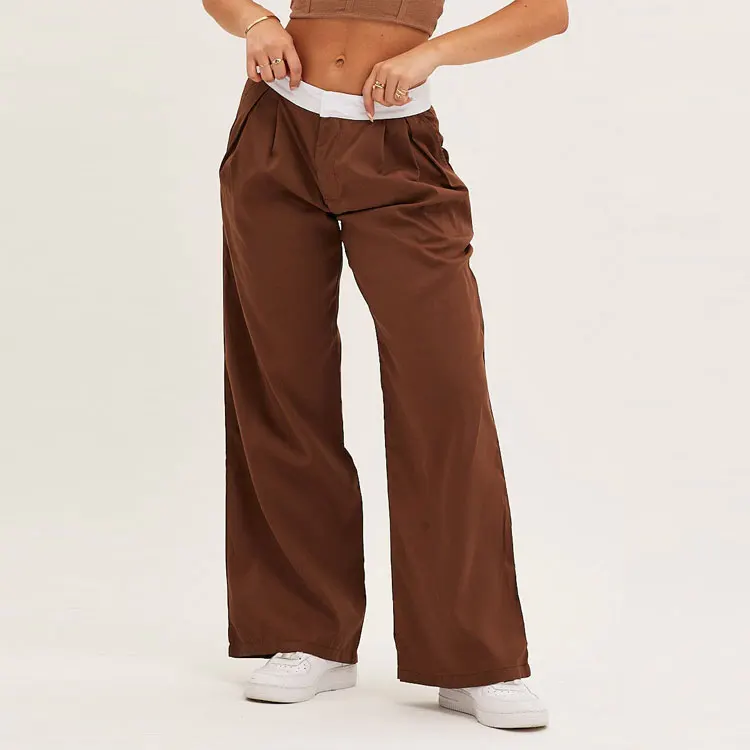 fashion ladies wide leg pants custom color pant trousers women casual