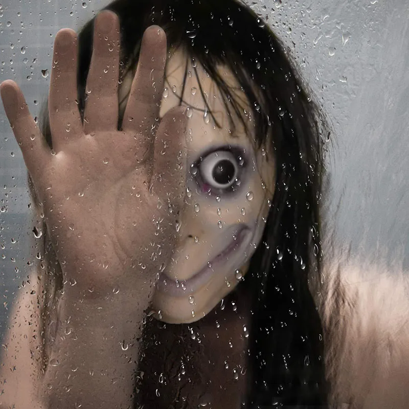 Halloween Mask with Wig Horror Mask Scary Latex Female Mask for Cosplay Costume Props Decoration